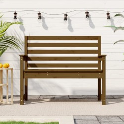 vidaXL Banco de jardín madera maciza pino marrón miel 109x48x91,5 cm