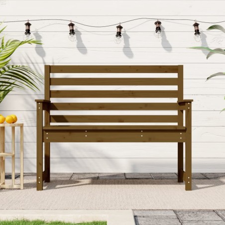 vidaXL Banco de jardín madera maciza pino marrón miel 109x48x91,5 cm