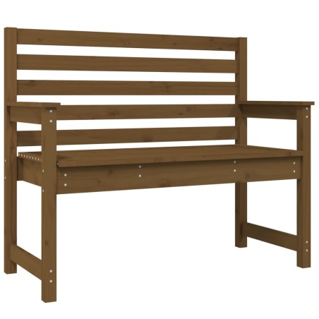 vidaXL Banco de jardín madera maciza pino marrón miel 109x48x91,5 cm