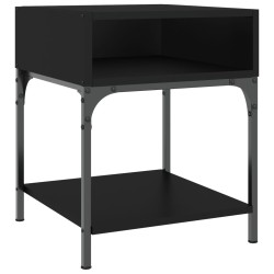 vidaXL Mesita de noche madera de ingeniería negro 40x41x50 cm