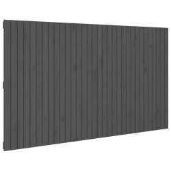 vidaXL Cabecero de cama de pared madera maciza pino gris 204x3x110 cm
