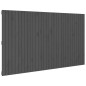 vidaXL Cabecero de cama de pared madera maciza pino gris 204x3x110 cm vidaXL Cabecero de cama de pared madera maciza pino gris 204x3x110 cm