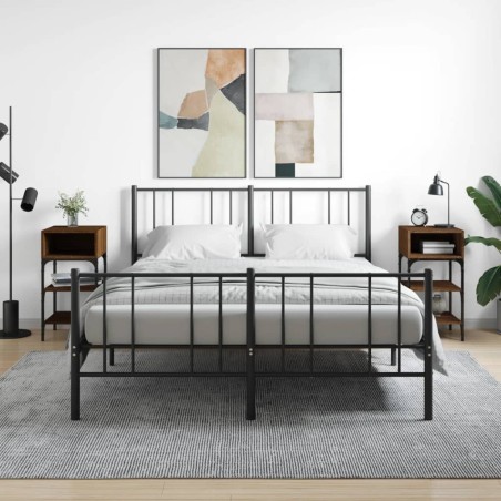 vidaXL Mesita noche 2 uds madera ingeniería marrón roble 35x34,5x70 cm