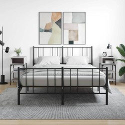 vidaXL Mesitas noche 2 uds madera ingeniería gris Sonoma 35x34,5x70 cm