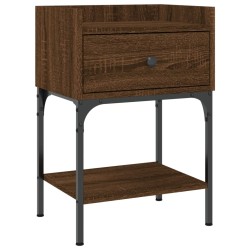 vidaXL Mesita de noche madera de ingeniería marrón roble 40,5x31x60 cm