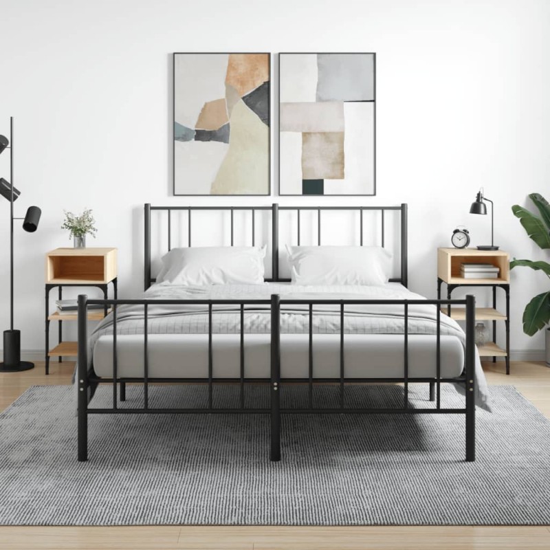 vidaXL Mesita noche 2 uds madera ingeniería roble Sonoma 35x34,5x70 cm