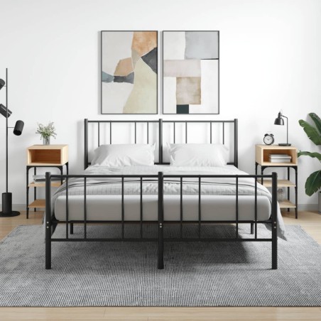 vidaXL Mesita noche 2 uds madera ingeniería roble Sonoma 35x34,5x70 cm