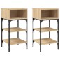 vidaXL Mesita noche 2 uds madera ingeniería roble Sonoma 35x34,5x70 cm
