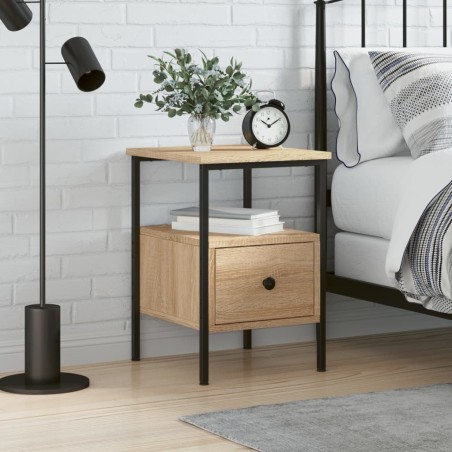 vidaXL Mesita de noche madera de ingeniería roble Sonoma 34x36x50 cm