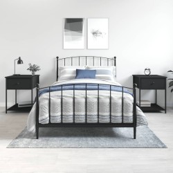 vidaXL Mesitas de noche 2 uds madera de ingeniería negro 44x45x58 cm