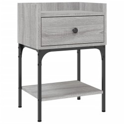 vidaXL Mesita de noche madera de ingeniería gris Sonoma 40,5x31x60 cm