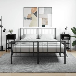 vidaXL Mesitas de noche 2 uds madera de ingeniería negro 35x34,5x70 cm