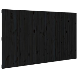vidaXL Cabecero de cama pared madera maciza pino negro 204x3x110 cm
