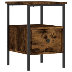 vidaXL Mesita de noche madera de ingeniería roble ahumado 34x36x50 cm