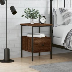 vidaXL Mesita de noche madera de ingeniería marrón roble 34x36x50 cm