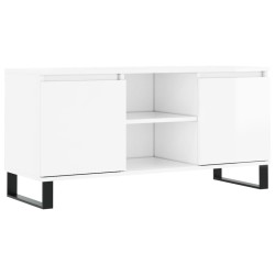 vidaXL Mueble de TV madera de ingeniería blanco brillo 104x35x50 cm