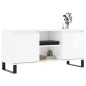vidaXL Mueble de TV madera de ingeniería blanco brillo 104x35x50 cm