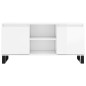 vidaXL Mueble de TV madera de ingeniería blanco brillo 104x35x50 cm