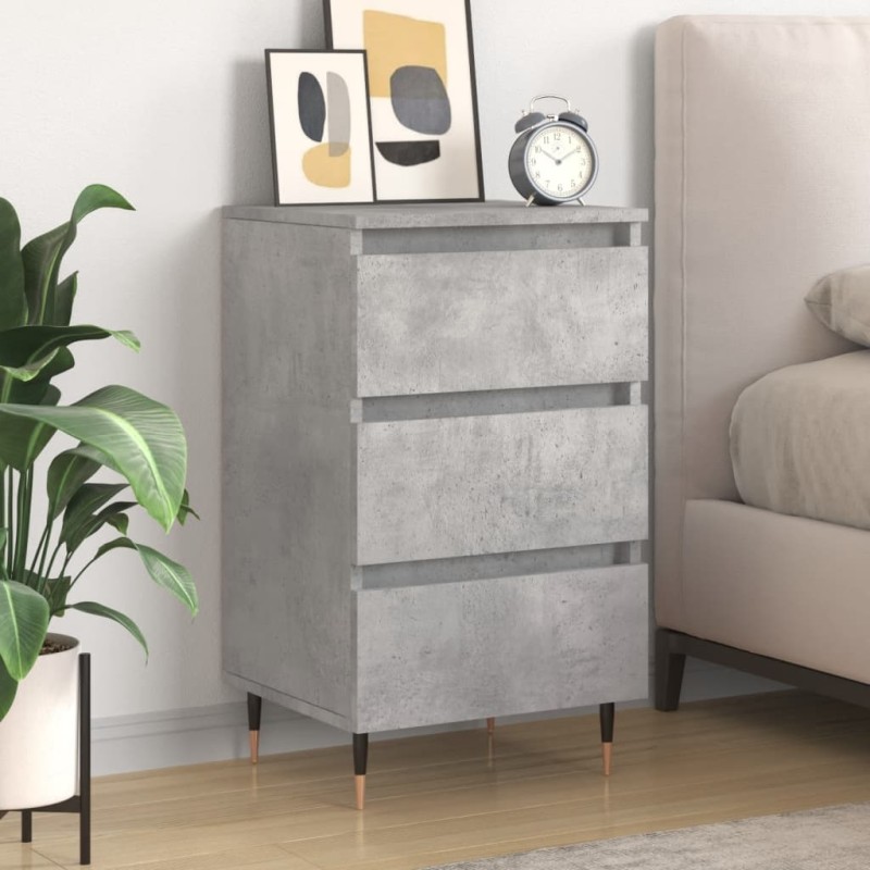 vidaXL Mesita de noche madera de ingeniería gris hormigón 40x35x69 cm vidaXL Mesita de noche madera de ingeniería gris hormigón 40x35x69 cm