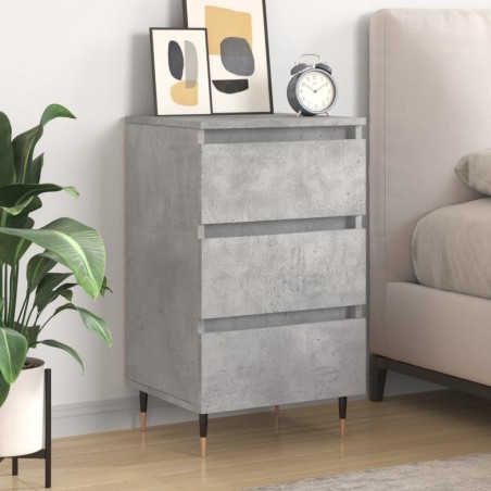 vidaXL Mesita de noche madera de ingeniería gris hormigón 40x35x69 cm