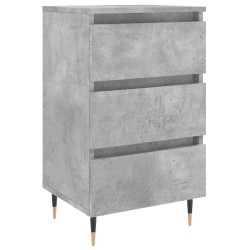 vidaXL Mesita de noche madera de ingeniería gris hormigón 40x35x69 cm