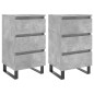 vidaXL Mesitas noche 2 uds madera ingeniería gris hormigón 40x35x69 cm vidaXL Mesitas noche 2 uds madera ingeniería gris hormigón 40x35x69 cm