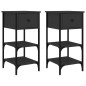 vidaXL Mesitas de noche 2 uds madera de ingeniería negro 34x36x70 cm vidaXL Mesitas de noche 2 uds madera de ingeniería negro 34x36x70 cm