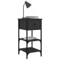vidaXL Mesitas de noche 2 uds madera de ingeniería negro 34x36x70 cm vidaXL Mesitas de noche 2 uds madera de ingeniería negro 34x36x70 cm
