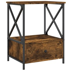 vidaXL Mesita de noche madera de ingeniería roble ahumado 50x41x65 cm