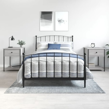 vidaXL Mesita de noche 2 uds madera ingeniería gris Sonoma 44x45x58 cm