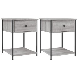 vidaXL Mesita de noche 2 uds madera ingeniería gris Sonoma 44x45x58 cm