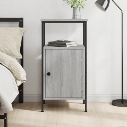 vidaXL Mesita de noche madera de ingeniería gris Sonoma 41x31x80 cm