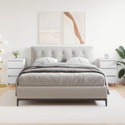 vidaXL Mesitas de noche 2 uds madera de ingeniería blanco 40x35x69 cm