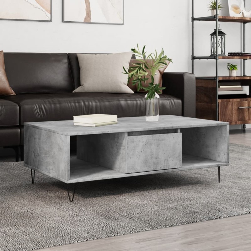 vidaXL Mesa de centro madera de ingeniería gris hormigón 104x60x35 cm vidaXL Mesa de centro madera de ingeniería gris hormigón 104x60x35 cm