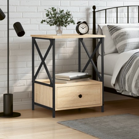 vidaXL Mesita de noche madera de ingeniería roble Sonoma 50x41x65 cm