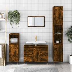 vidaXL Mueble de baño madera de ingeniería roble ahumado 80x33x60 cm