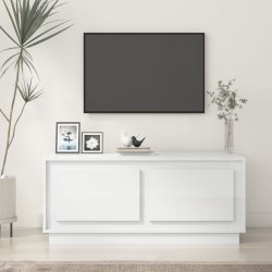 vidaXL Mesa de centro madera contrachapada blanco brillo 102x50x44 cm