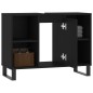 vidaXL Mueble de baño madera de ingeniería negro 80x33x60 cm vidaXL Mueble de baño madera de ingeniería negro 80x33x60 cm