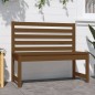 vidaXL Banco de jardín madera maciza pino marrón miel 109 cm vidaXL Banco de jardín madera maciza pino marrón miel 109 cm