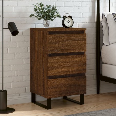 vidaXL Mesita de noche madera de ingeniería marrón roble 40x35x69 cm
