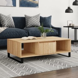 vidaXL Mesa de centro madera de ingeniería roble Sonoma 104x60x35 cm