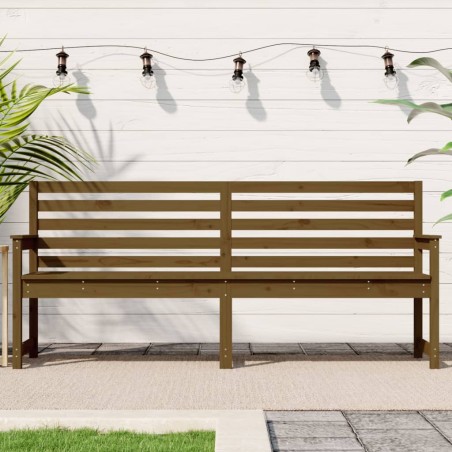 vidaXL Banco de jardín madera maciza pino marrón miel 203,5x48x91,5 cm