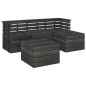 vidaXL Muebles palets de jardín 5 pzas madera maciza pino gris oscuro