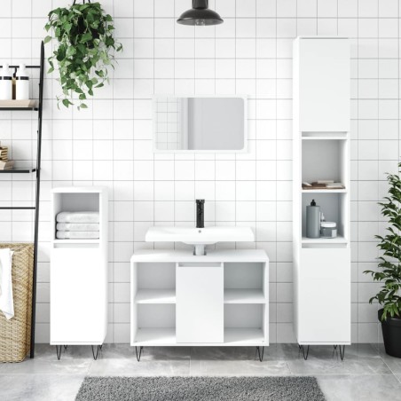 vidaXL Mueble de baño madera de ingeniería blanco 80x33x60 cm