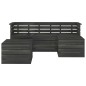 vidaXL Muebles palets de jardín 5 pzas madera maciza pino gris oscuro