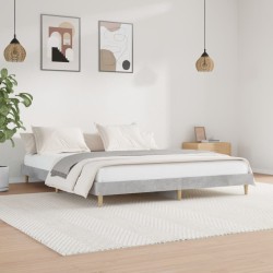 vidaXL Estructura de cama madera contrachapada gris hormigón 120x200cm