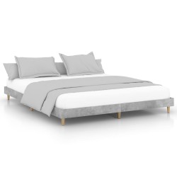 vidaXL Estructura de cama madera contrachapada gris hormigón 120x200cm