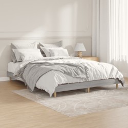 vidaXL Estructura de cama madera contrachapada gris Sonoma 140x190 cm