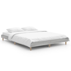 vidaXL Estructura de cama madera contrachapada gris Sonoma 140x190 cm