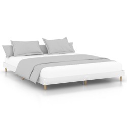 vidaXL Estructura de cama madera contrachapada blanca 140x200 cm